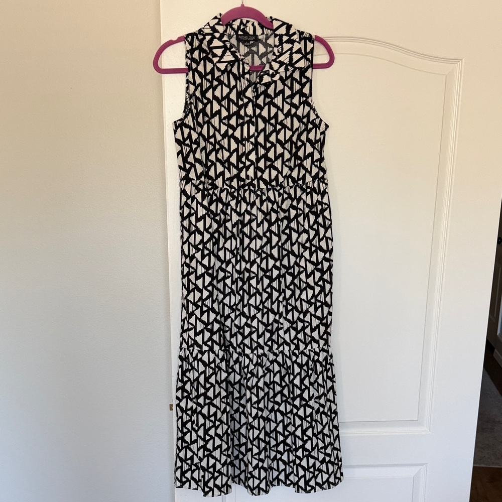 Rachel Zoe Black and White Geometric Maxi Dress